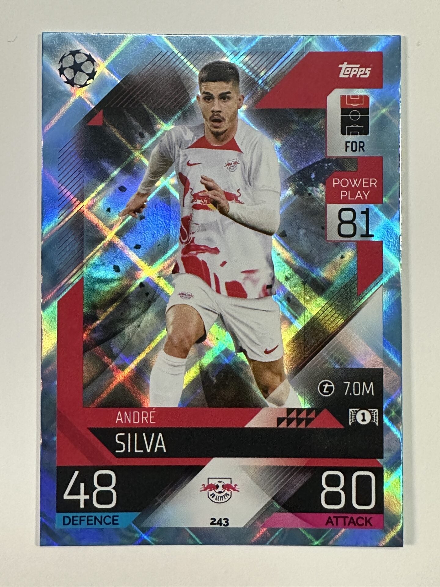 243 Andre Silva Base Crystal Foil Parallel (RB Leipzig) Topps Match Attax 2022:2023 Card