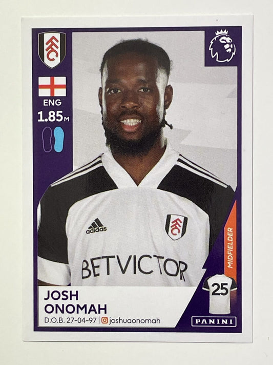 243 Josh Onomah Sticker Fulham Premier League 2021 Football Sticker