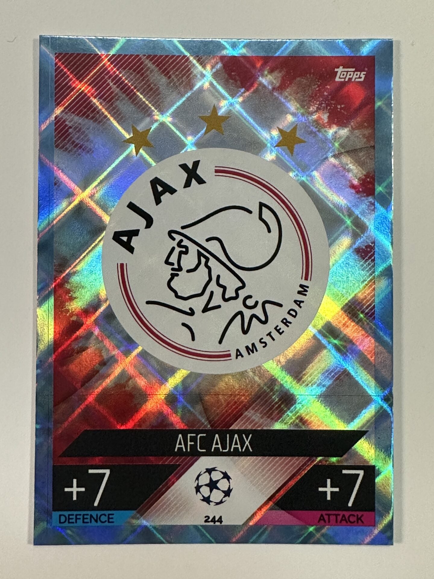 244 Team Badge Crystal Foil Parallel (Ajax) Topps Match Attax 2022:2023 Card