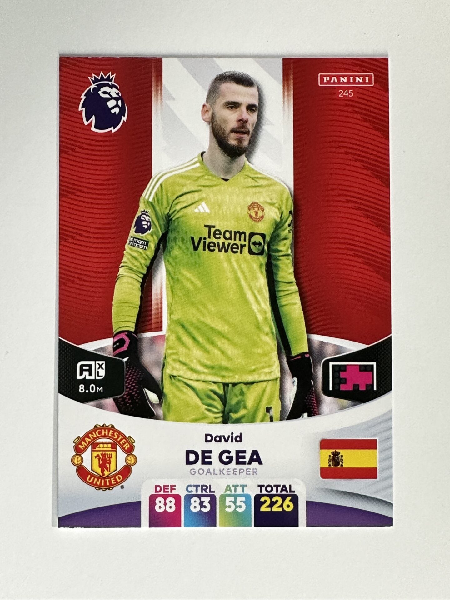 245 David De Gea Manchester United Base Panini Premier League Adrenalyn XL 2024 Card