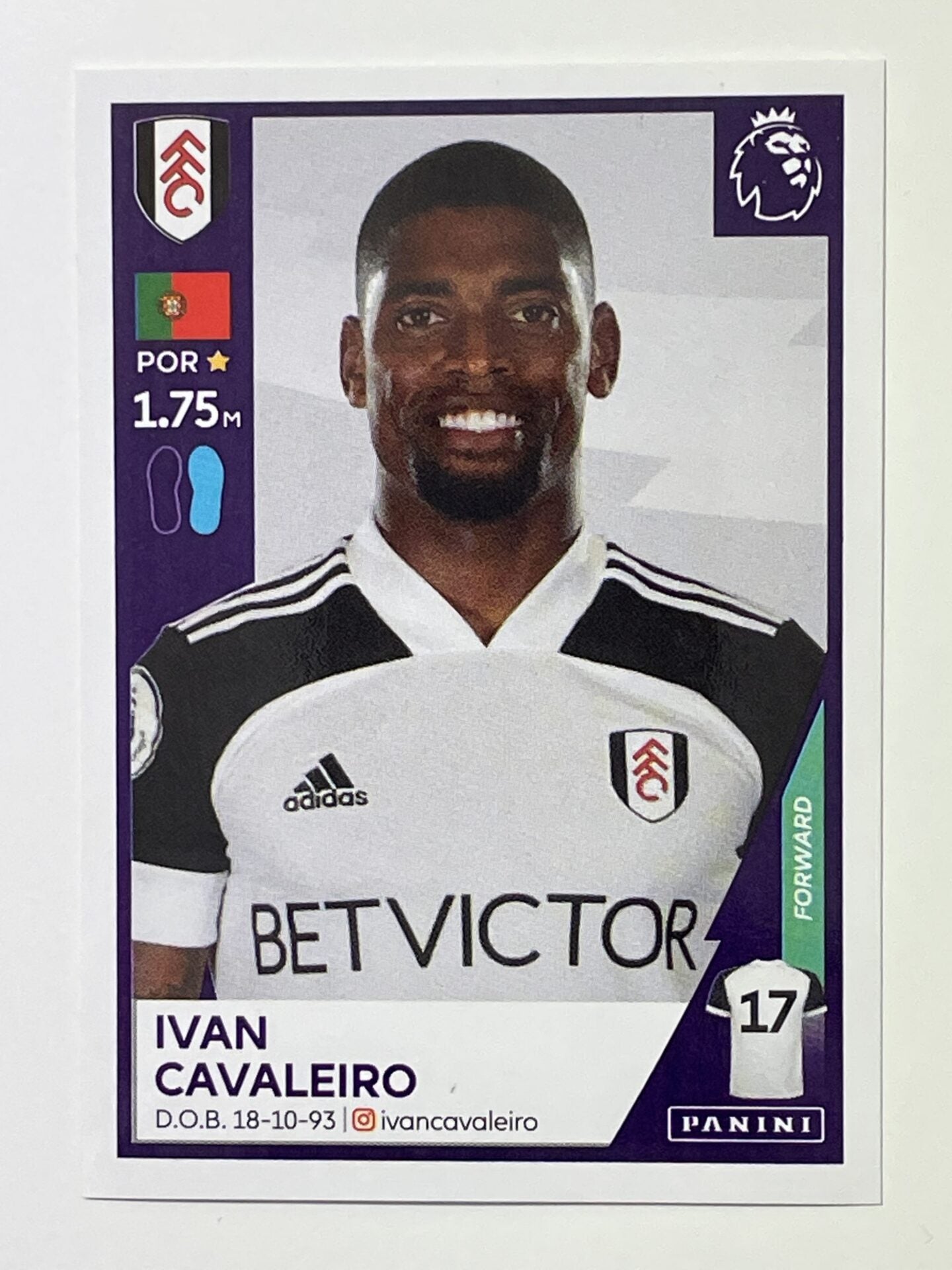 247 Ivan Cavaleiro Sticker Fulham Premier League 2021 Football Sticker