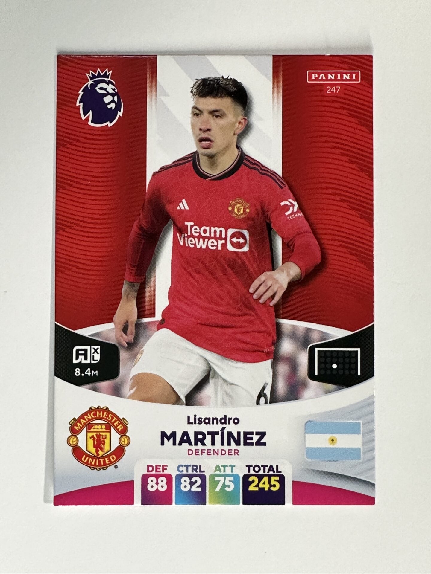 247 Lisandro Martinez Manchester United Base Panini Premier League Adrenalyn XL 2024 Card