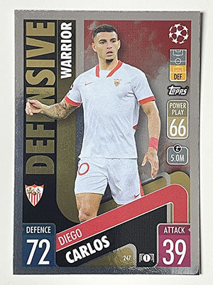 247.-Diego-Carlos-Defensive-Warrior-Sevilla-FC-Match-Attax-2021-22-Topps-Football-Card