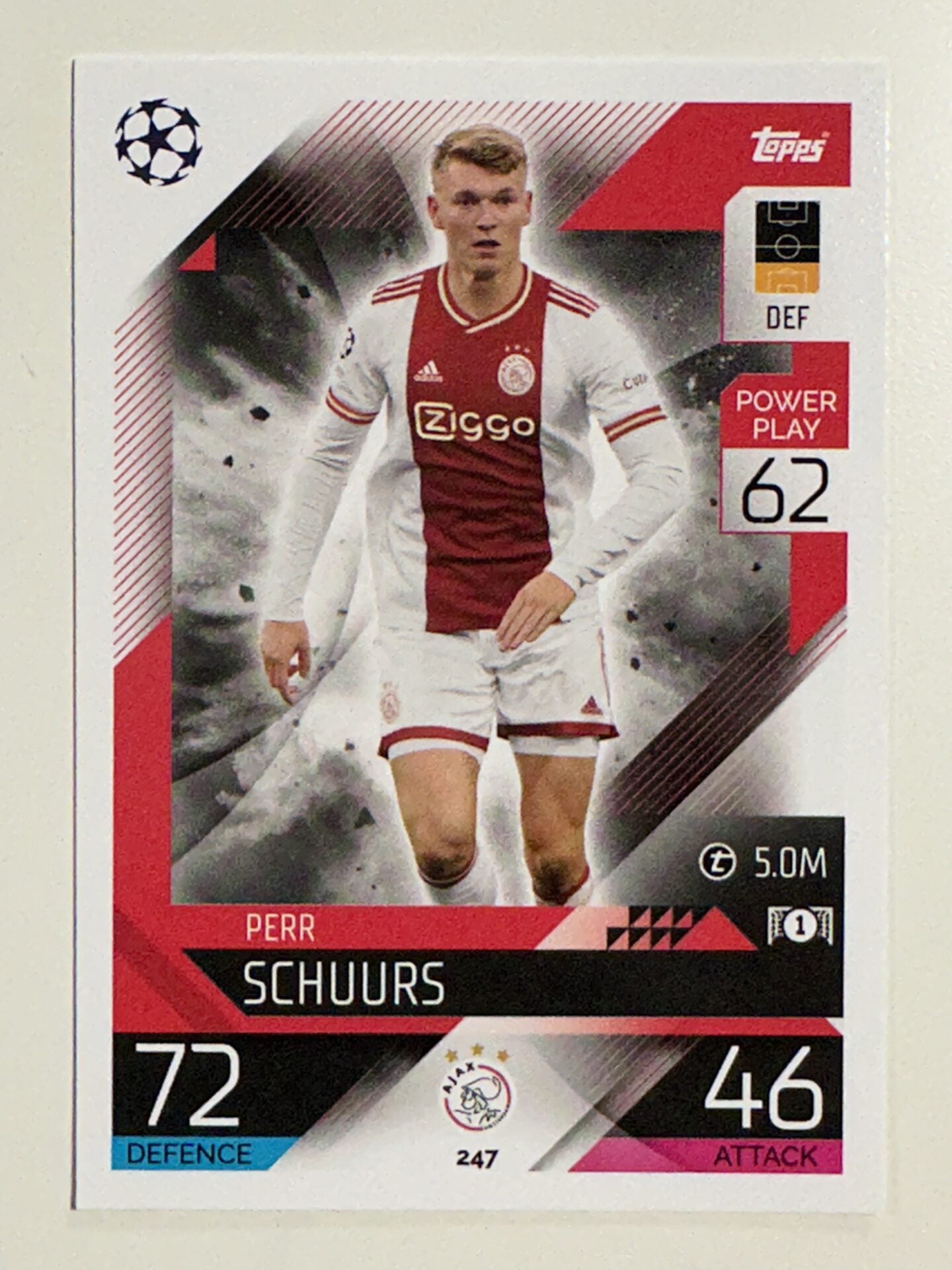 247. Perr Schuurs (AFC Ajax) &#8211; Topps Match Attax 2022:2023 card