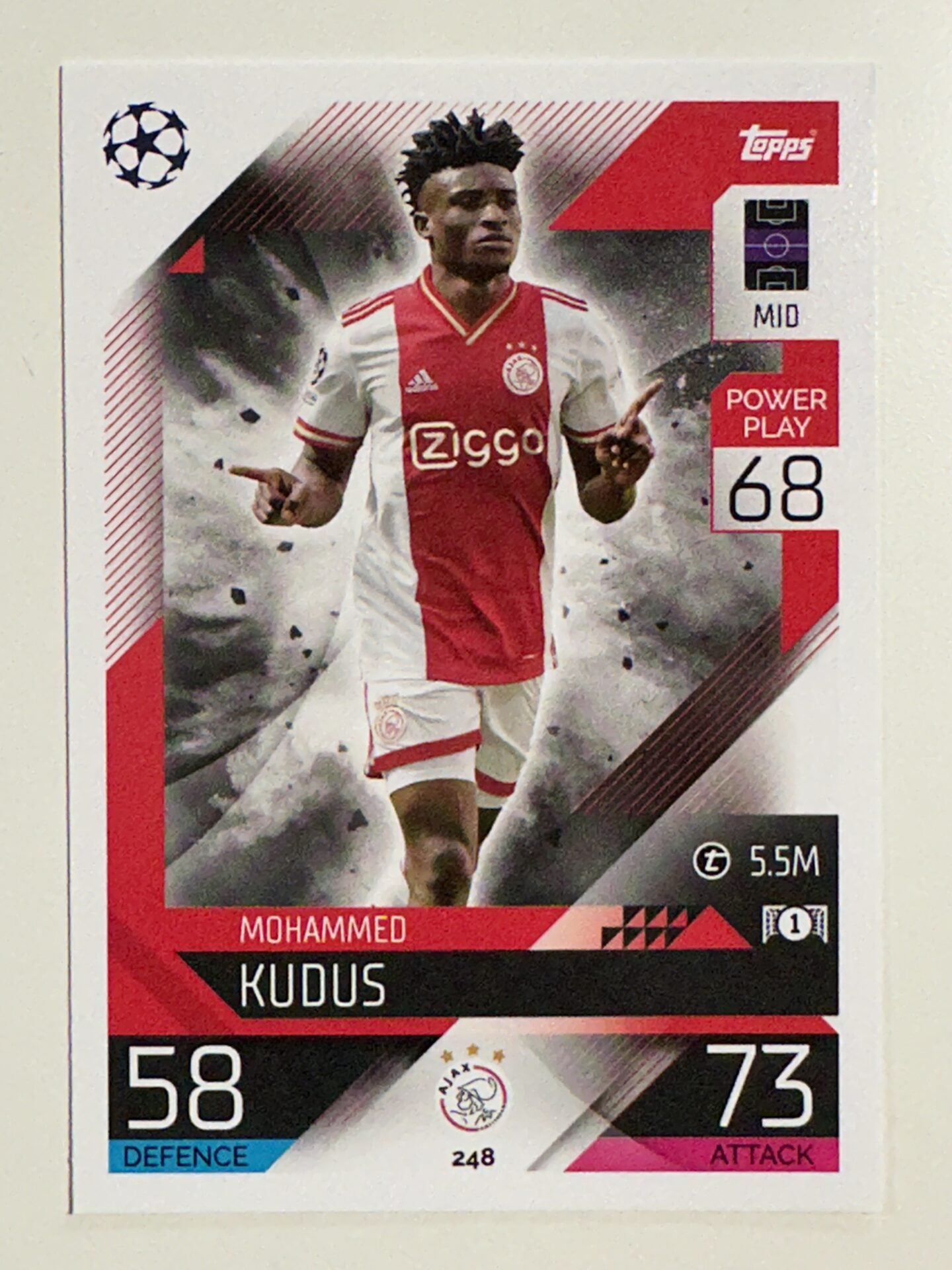 248. Mohammed Kudus (AFC Ajax) &#8211; Topps Match Attax 2022:2023 card