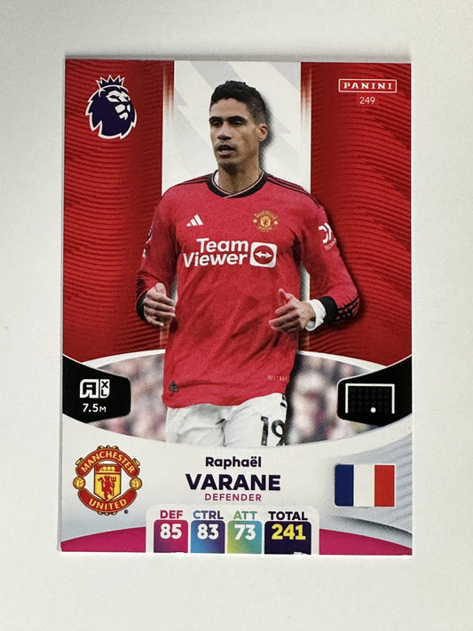 249 Raphael Varane Manchester United Base Panini Premier League Adrenalyn XL 2024 Card