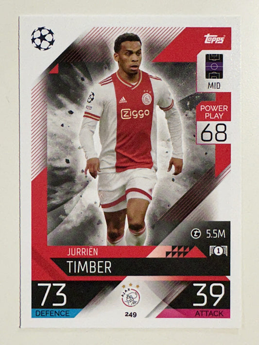 249. Jurrién Timber (AFC Ajax) &#8211; Topps Match Attax 2022:2023 card