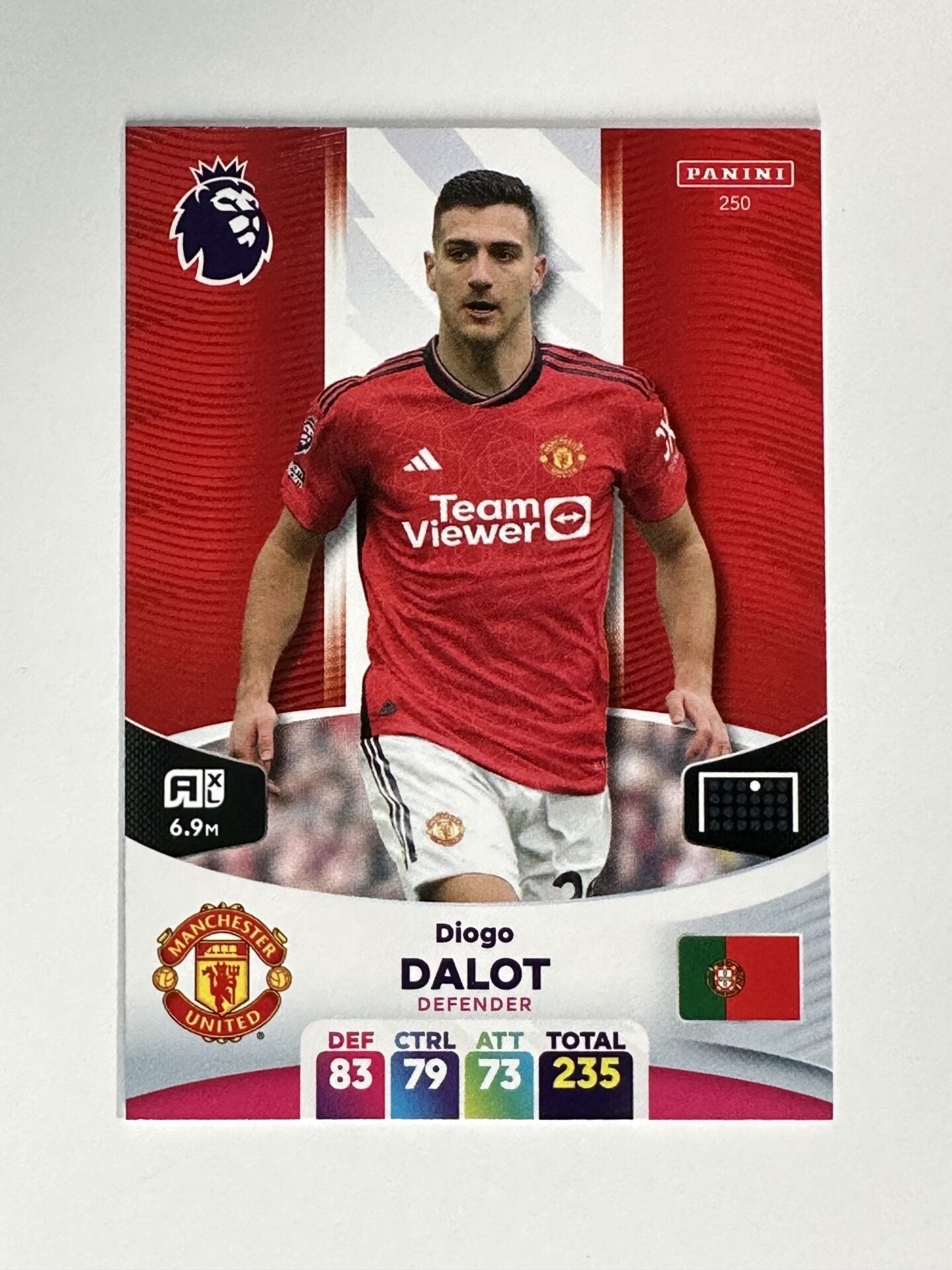 250 Diogo Dalot Manchester United Base Panini Premier League Adrenalyn XL 2024 Card