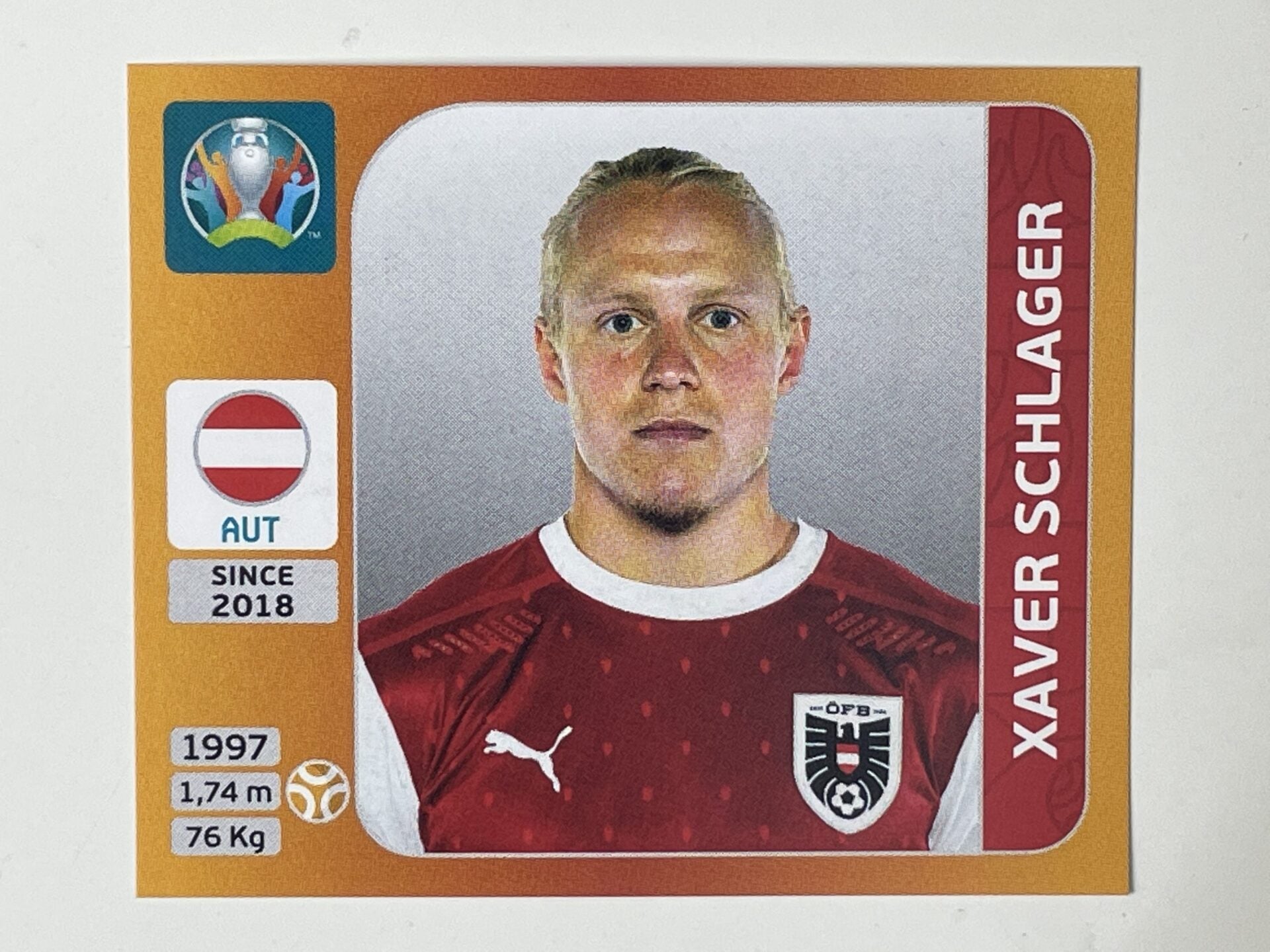 251. Xaver Schlager (Austria) &#8211; Euro 2020 Stickers