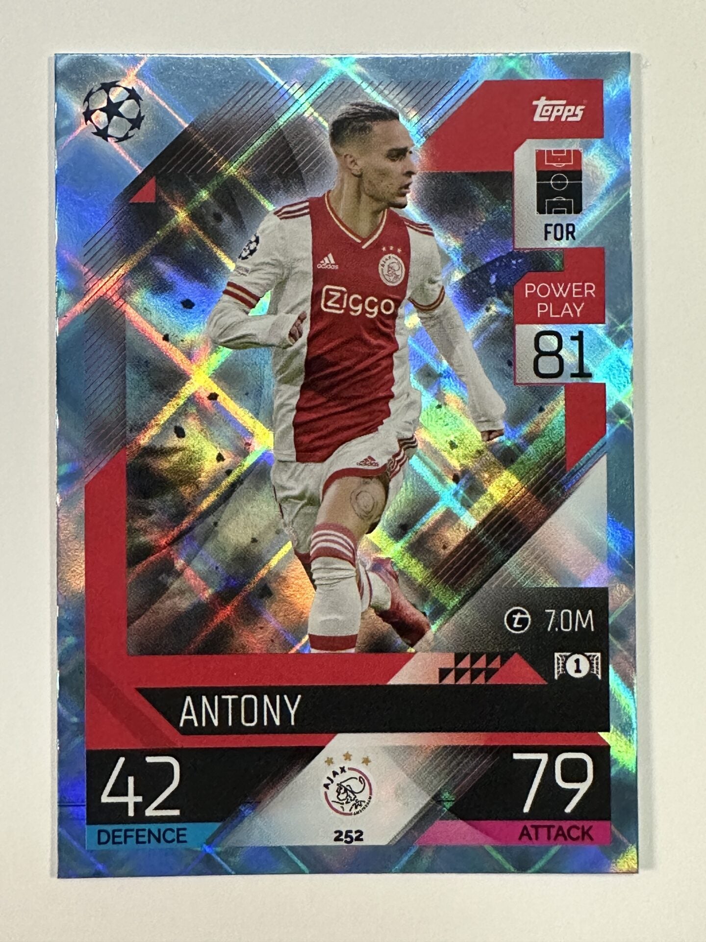 252 Antony Base Crystal Foil Parallel (Ajax) Topps Match Attax 2022:2023 Card