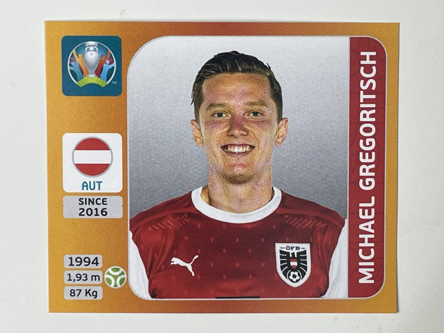 254. Michael Gregoritsch (Austria) &#8211; Euro 2020 Stickers