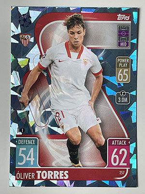 257.-Oliver-Torres-Crystal-Foil-Parallel-Sevilla-FC-Match-Attax-2021-22-Topps-Football-Card