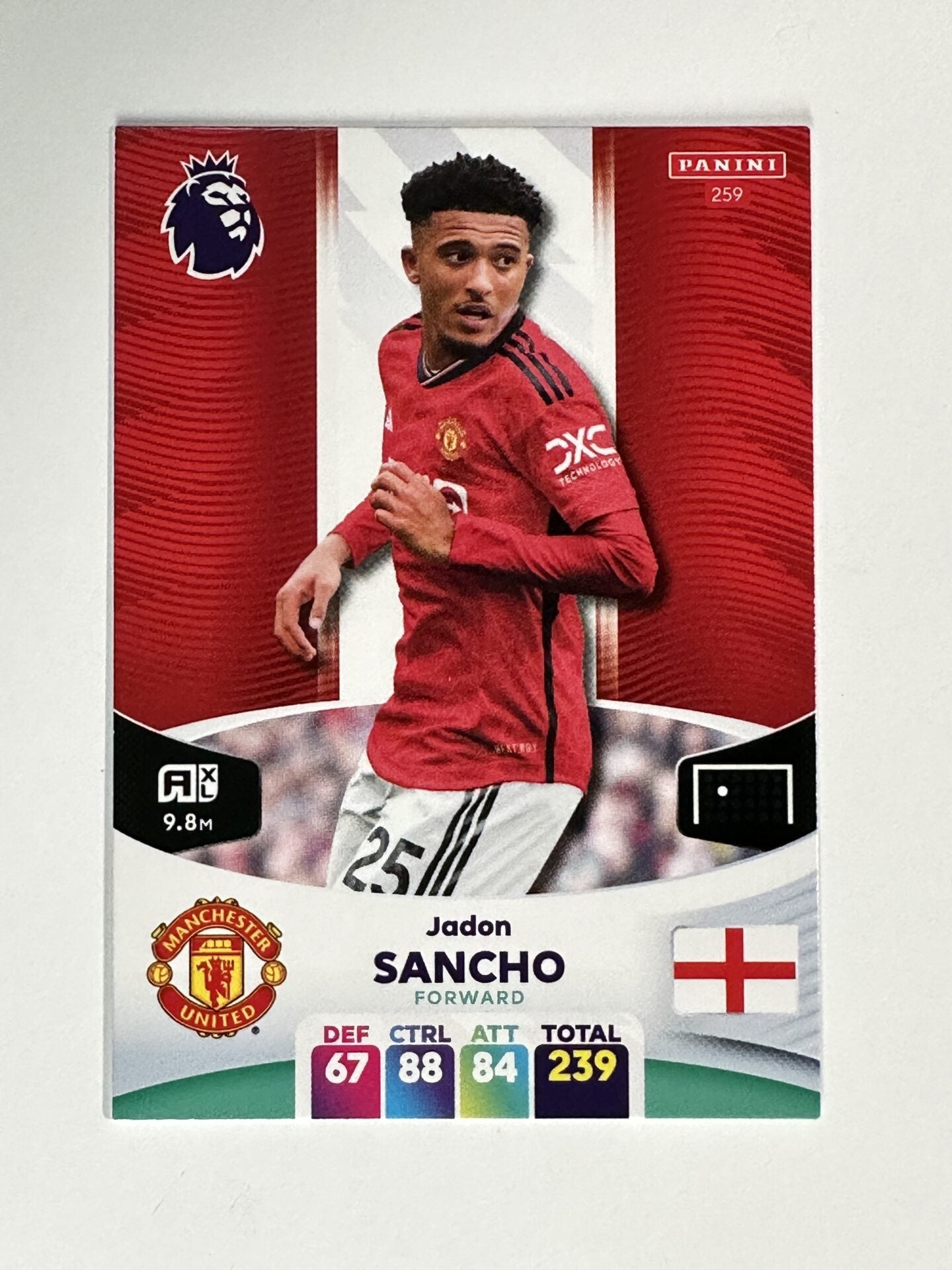 259 Jadon Sancho Manchester United Base Panini Premier League Adrenalyn XL 2024 Card