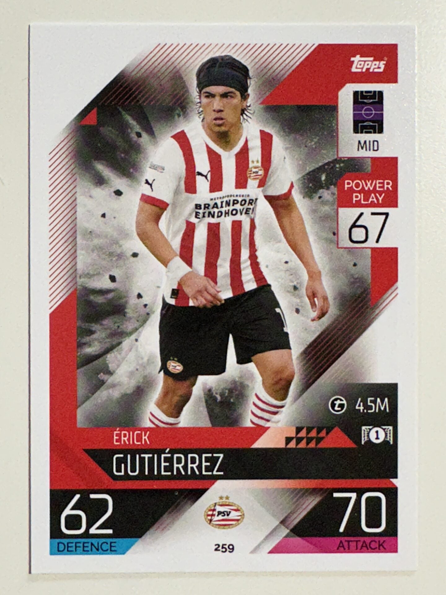 259. Érick Gutiérrez (PSV Eindhoven) &#8211; Topps Match Attax 2022:2023 card