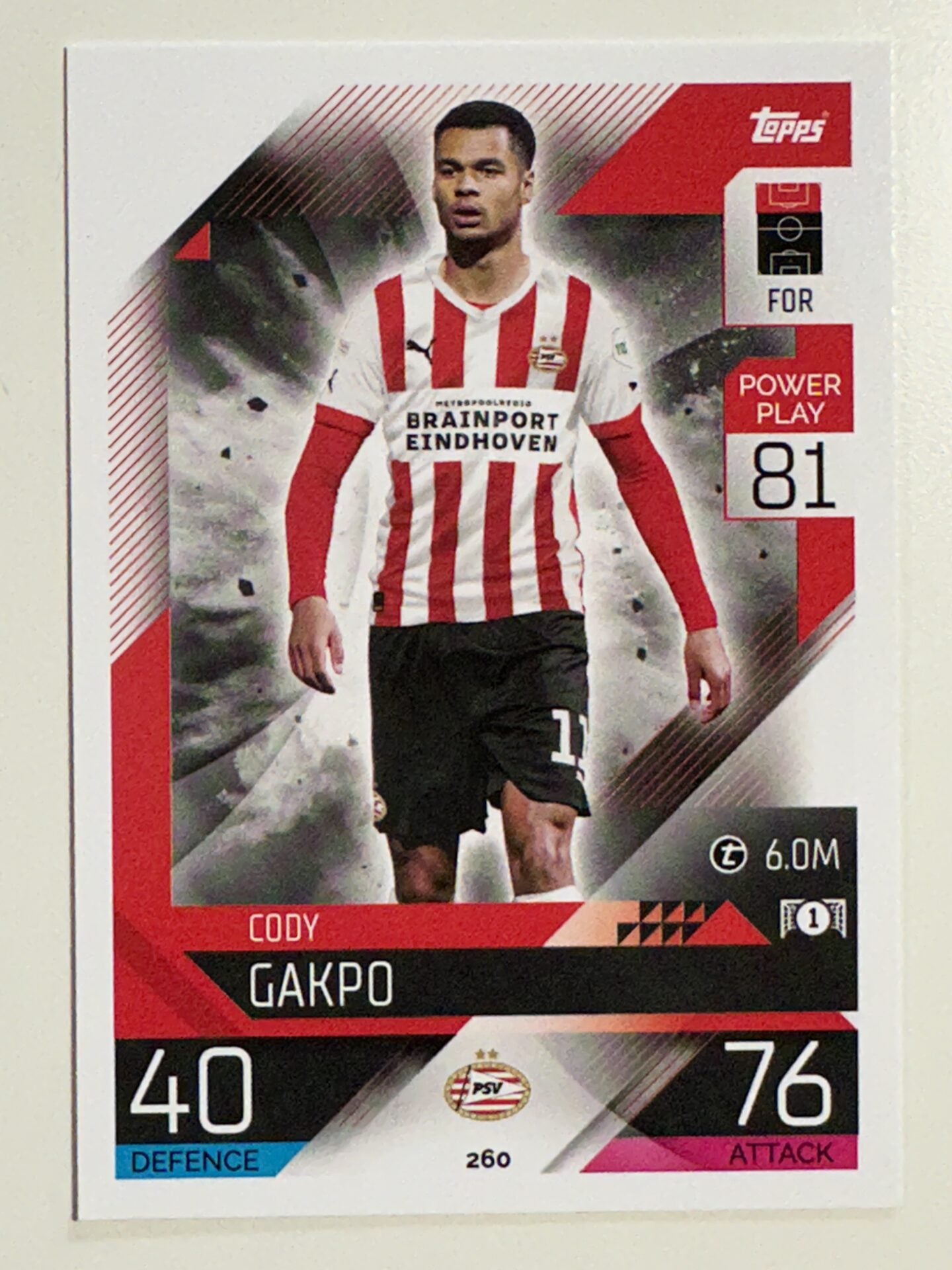 260. Cody Gakpo (PSV Eindhoven) &#8211; Topps Match Attax 2022:2023 card