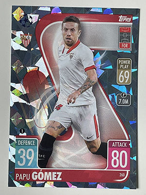 260.-Papu-Gomez-Crystal-Foil-Parallel-Sevilla-FC-Match-Attax-2021-22-Topps-Football-Card