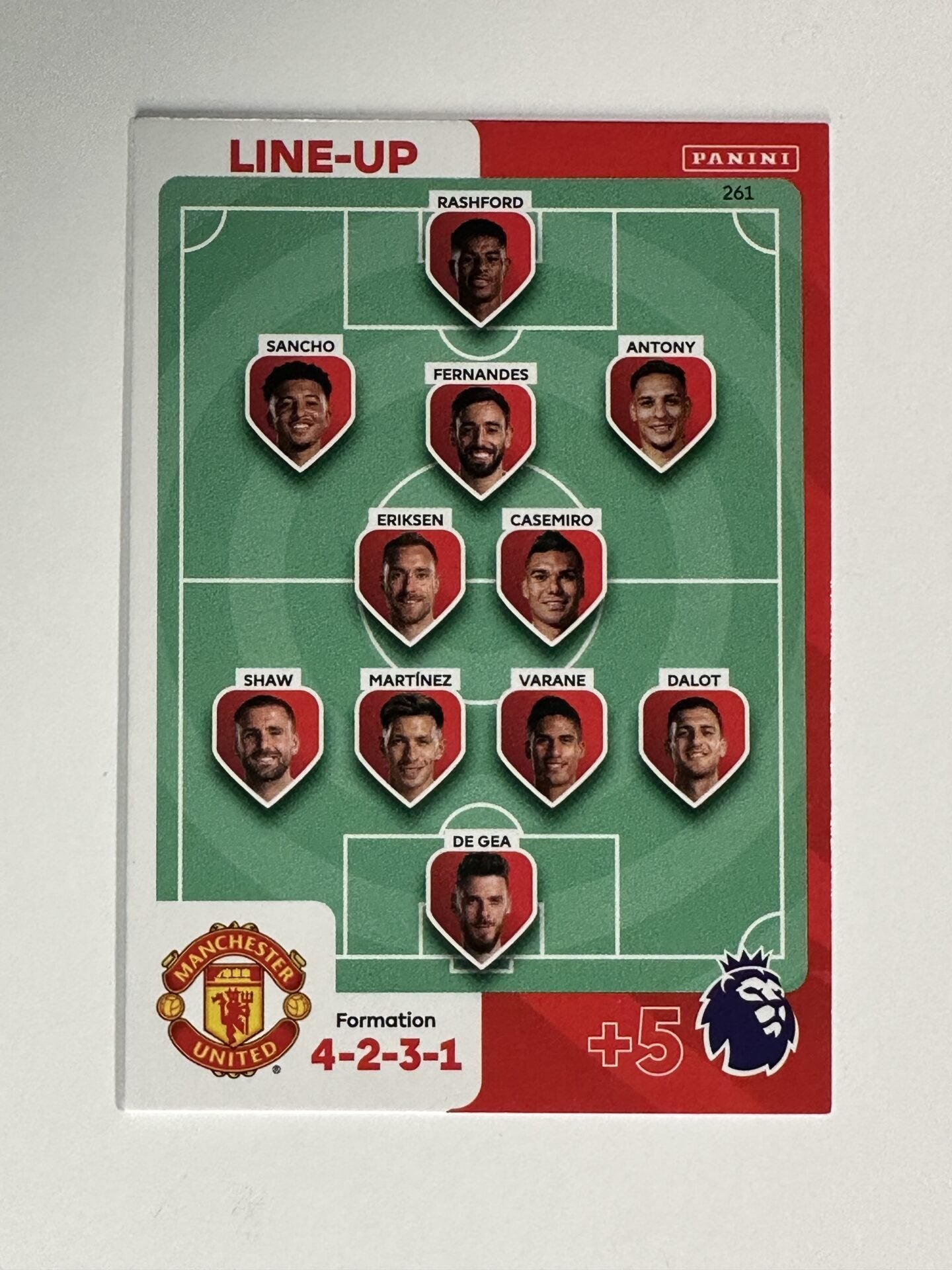 261 Lineup Manchester United Base Panini Premier League Adrenalyn XL 2024 Card