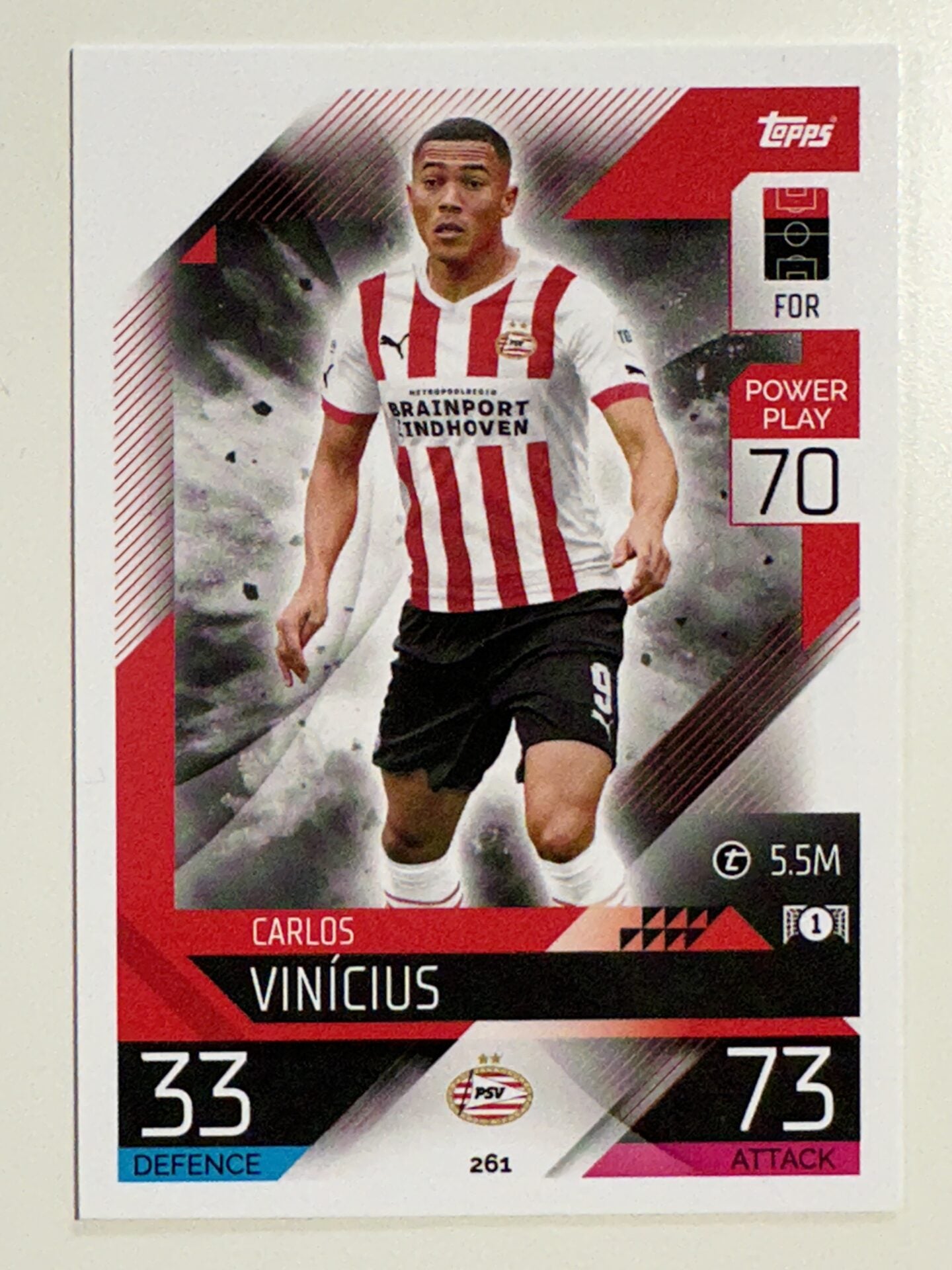 261. Carlos Vinicius (PSV Eindhoven) &#8211; Topps Match Attax 2022:2023 card