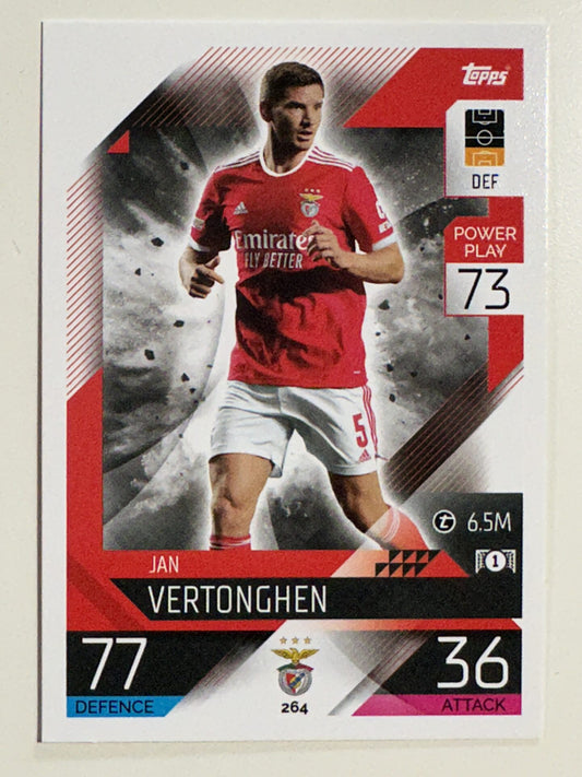 264. Jan Vertonghen (SL Benfica) &#8211; Topps Match Attax 2022:2023 card