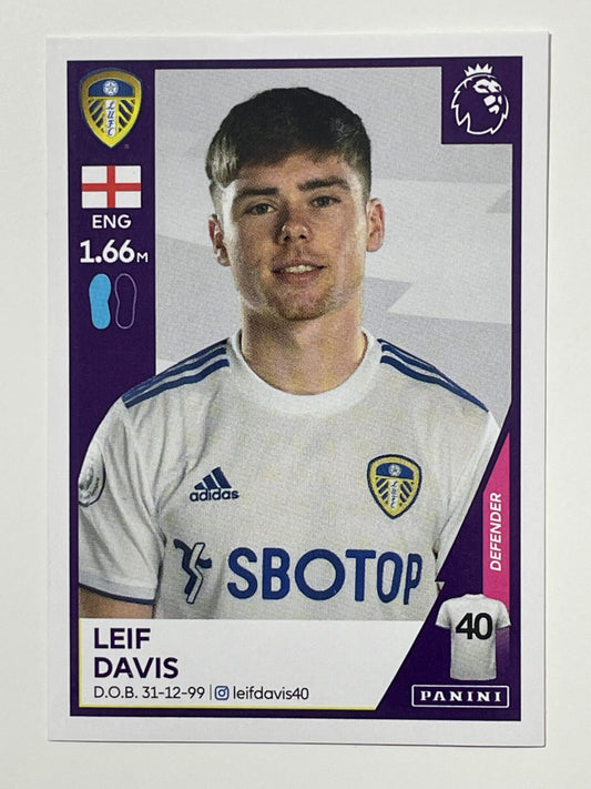 265 Leif Davis Sticker Leeds United Premier League 2021 Football Sticker