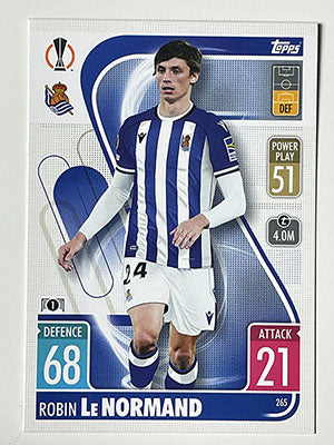 265.-Robin-Le-Normand-Real-Sociedad-de-Futbol-Match-Attax-2021-22-Topps-Football-Card