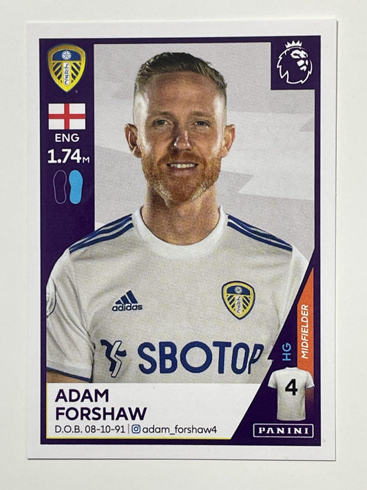 266 Adam Forshaw Sticker Leeds United Premier League 2021 Football Sticker