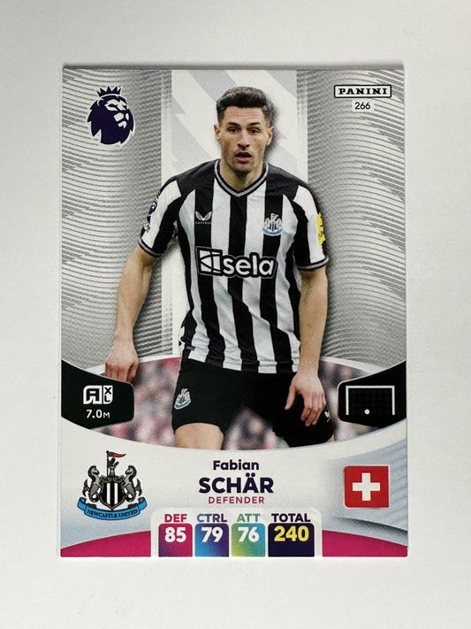 266 Fabian Schar Newcastle Base Panini Premier League Adrenalyn XL 2024 Card