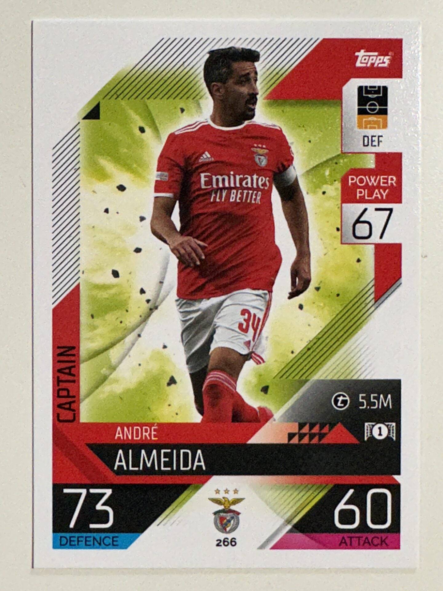 266 André Almeida Captain (Benfica) Topps Match Attax 2022/2023 Card ...