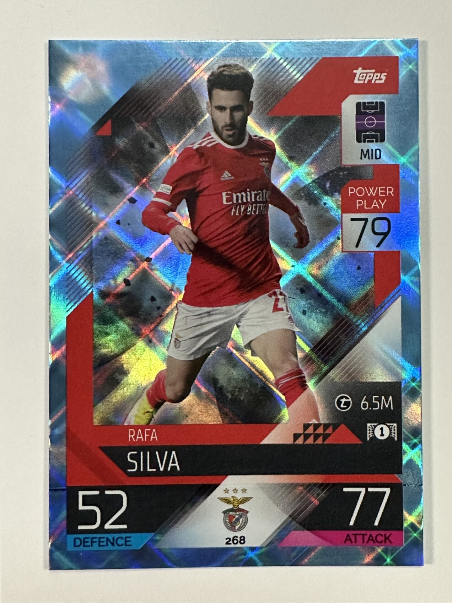 268 Rafa Silva Base Crystal Foil Parallel (Benfica) Topps Match Attax 2022:2023 Card