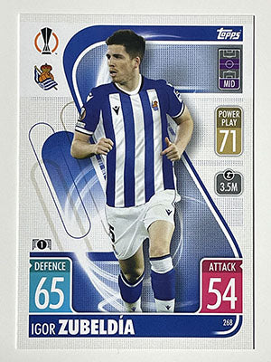 268.-Igor-Zubeldia-Real-Sociedad-de-Futbol-Match-Attax-2021-22-Topps-Football-Card