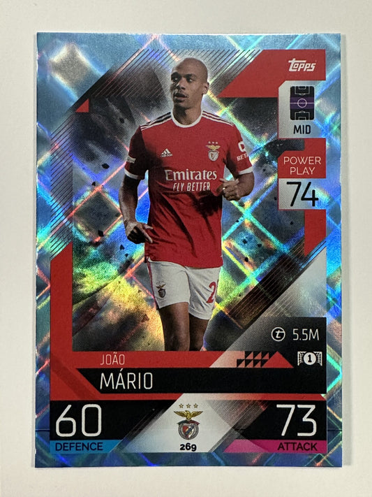 269 João Mário Base Crystal Foil Parallel (Benfica) Topps Match Attax 2022:2023 Card