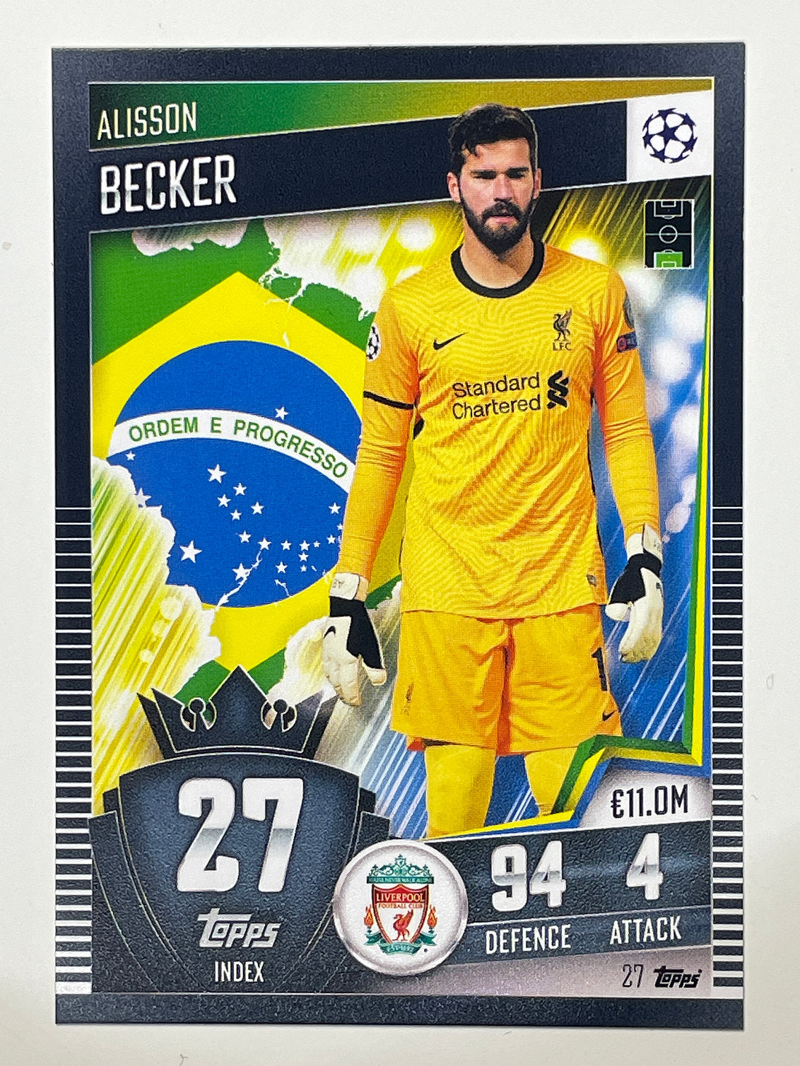 27. Alisson Becker (Liverpool) Football Card &#8211; Match Attax 101 2021 Card