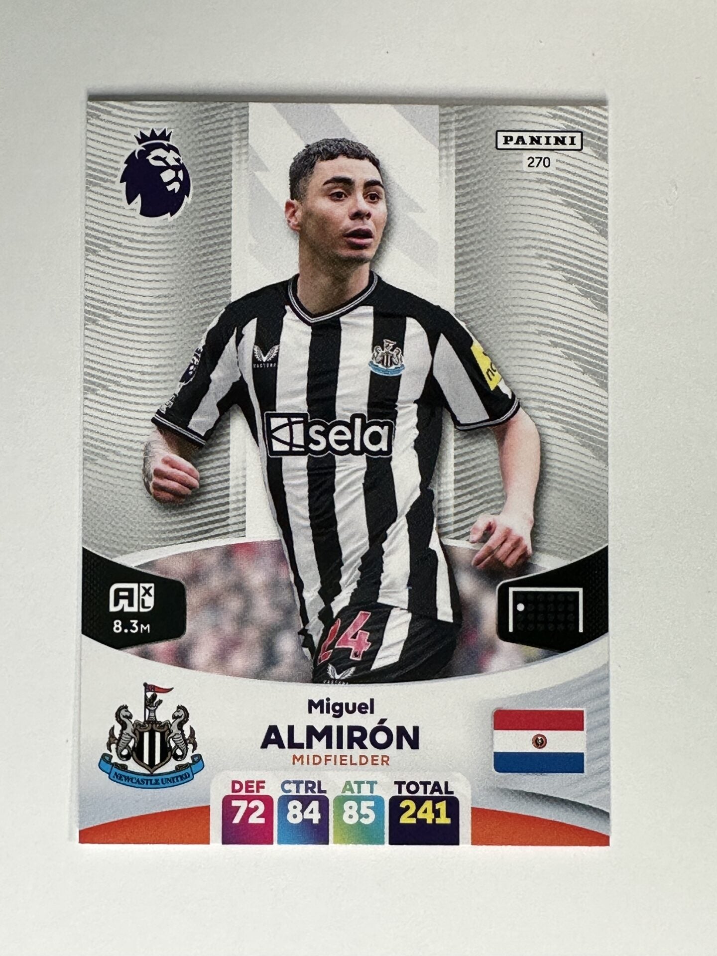 270 Miguel Almiron Newcastle Base Panini Premier League Adrenalyn XL 2024 Card