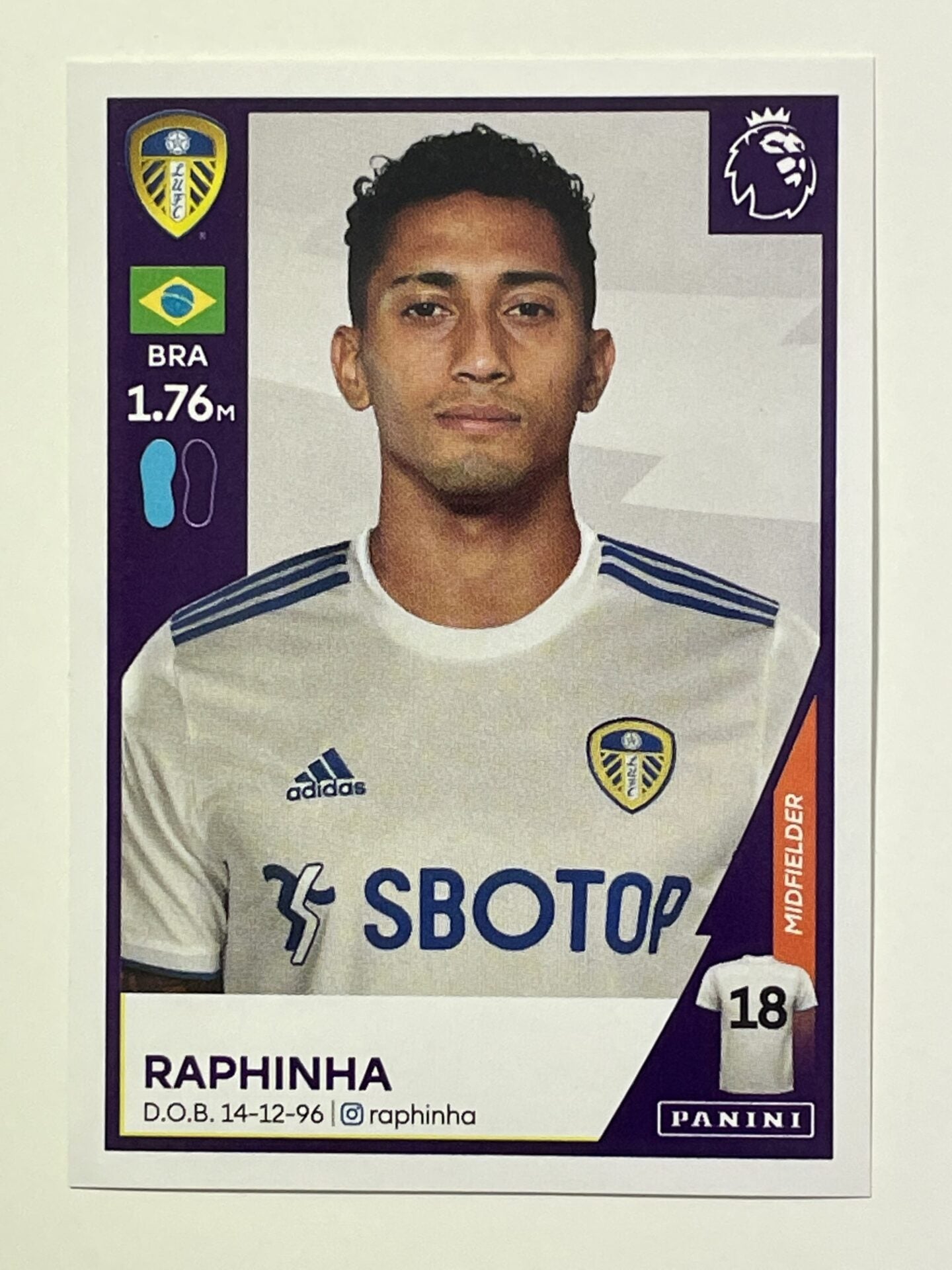 270 Raphinha Sticker Leeds United Premier League 2021 Football Sticker