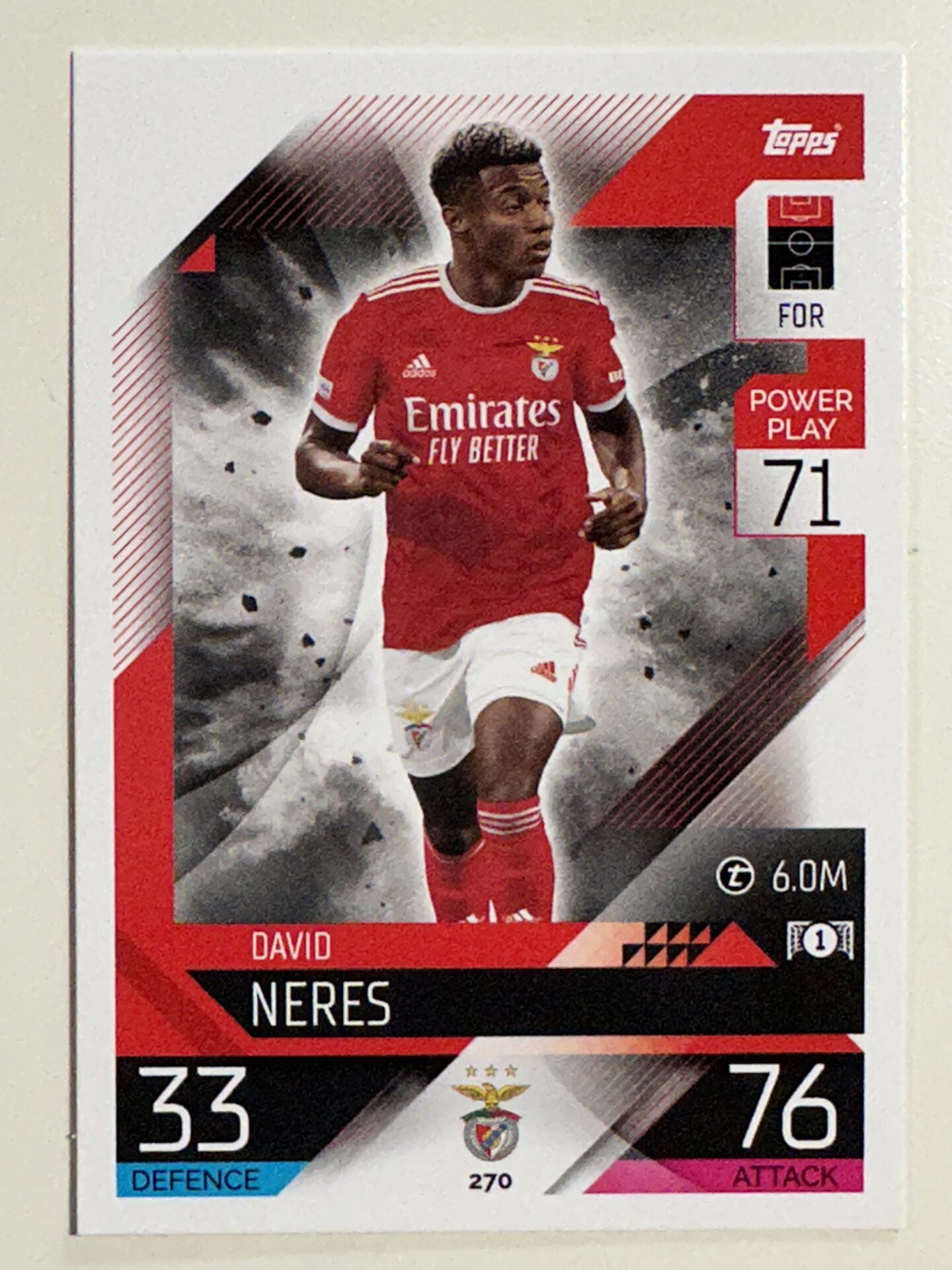 270. David Neres (SL Benfica) &#8211; Topps Match Attax 2022:2023 card