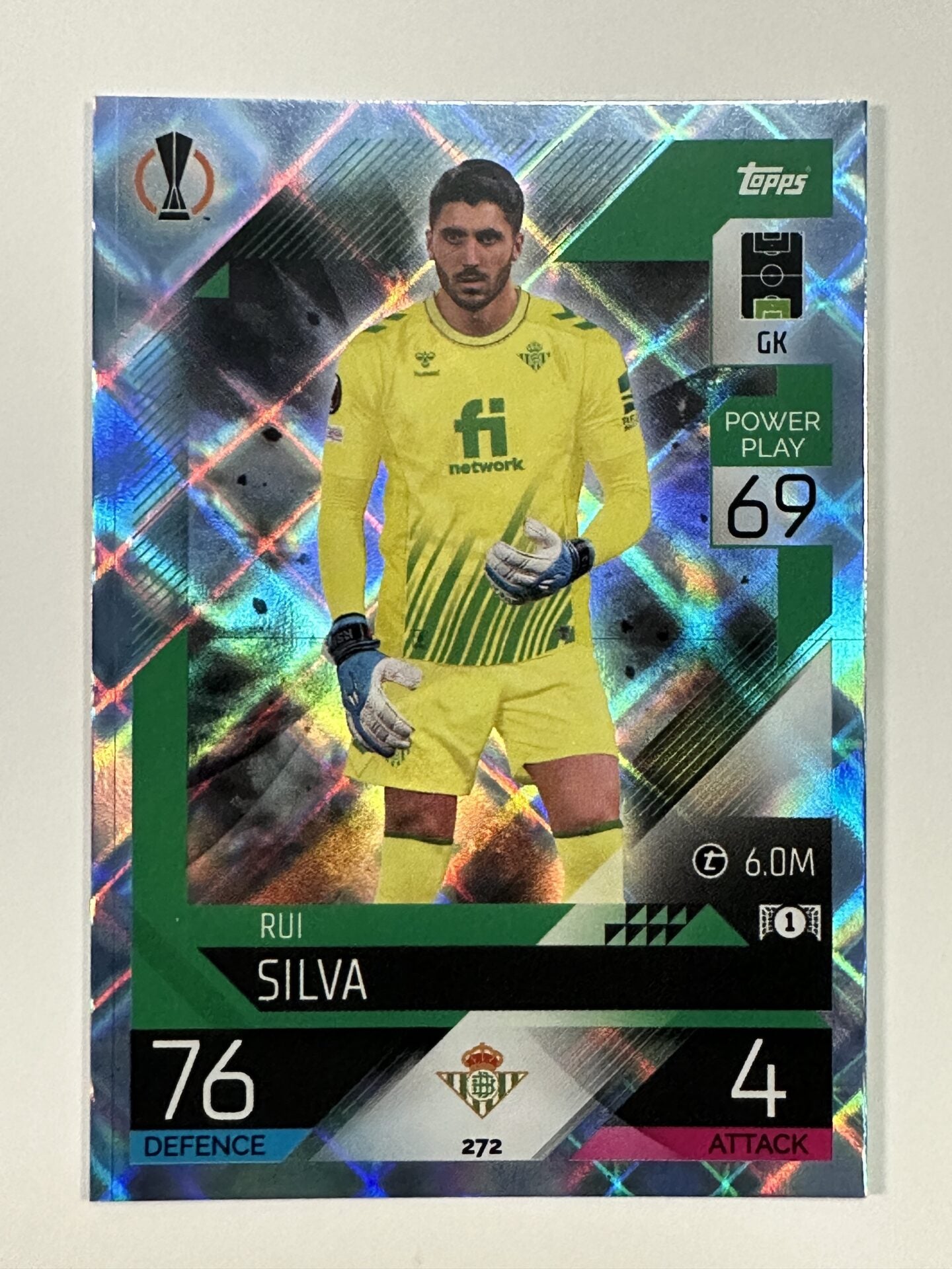 272 Rui Silva Base Crystal Foil Parallel (Real Betis) Topps Match Attax 2022:2023 Card