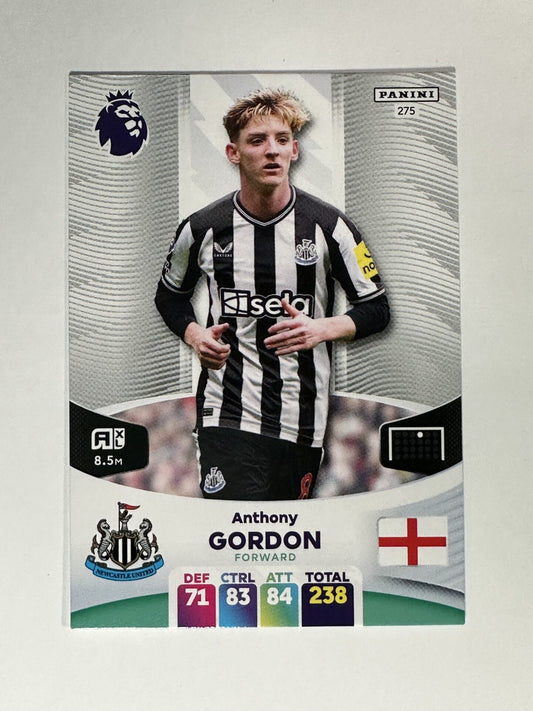 275 Anthony Gordon Newcastle Base Panini Premier League Adrenalyn XL 2024 Card