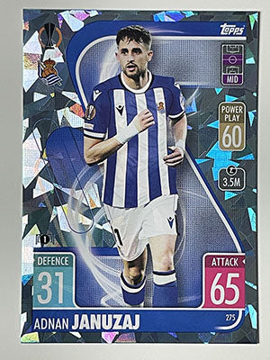 275.-Adnan-Januzaj-Crystal-Foil-Parallel-Real-Sociedad-Match-Attax-2021-22-Topps-Football-Card