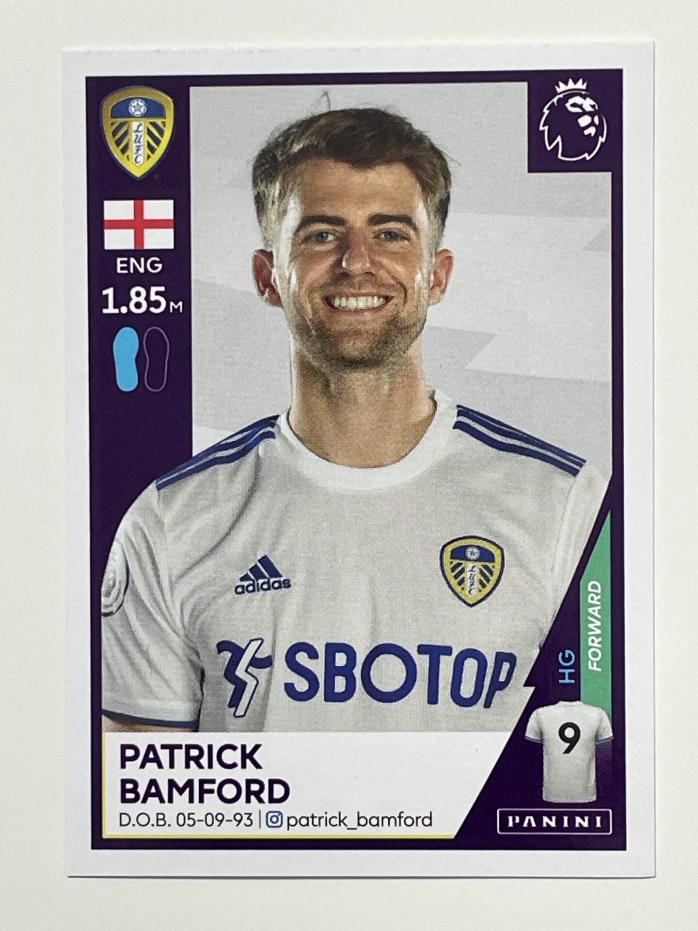 276 Patrick Bamford Sticker Leeds United Premier League 2021 Football Sticker