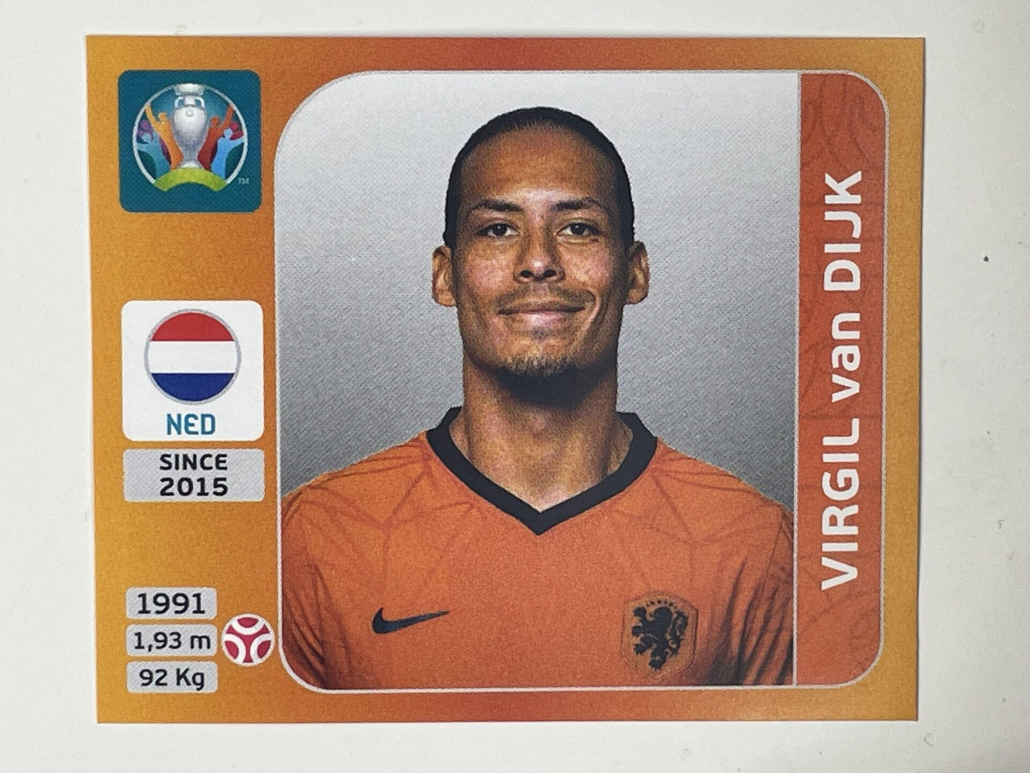 277. Virgil van Dijk (Netherlands) &#8211; Euro 2020 Stickers