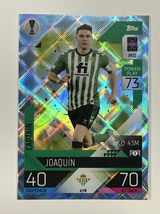 278 Joaquin Captain Crystal Foil Parallel (Real Betis) Topps Match Attax 2022:2023 Card