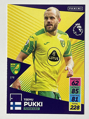 278.-Teemu-Pukki-Norwich-City-Panini-Adrenalyn-XL-2021-22-Card-Football