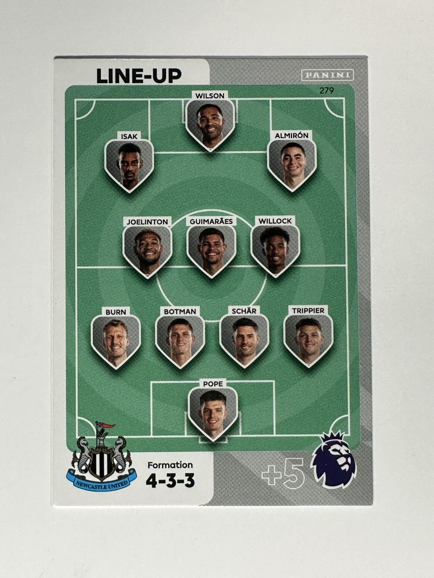 279 Lineup Newcastle Base Panini Premier League Adrenalyn XL 2024 Card