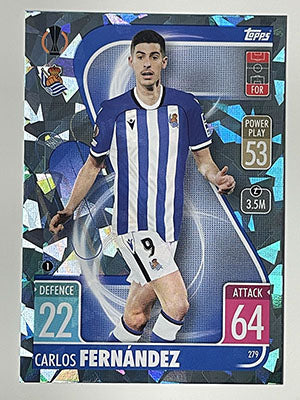 279.-Carlos-Fernandez-Crystal-Foil-Parallel-Real-Sociedad-Match-Attax-2021-22-Topps-Football-Card