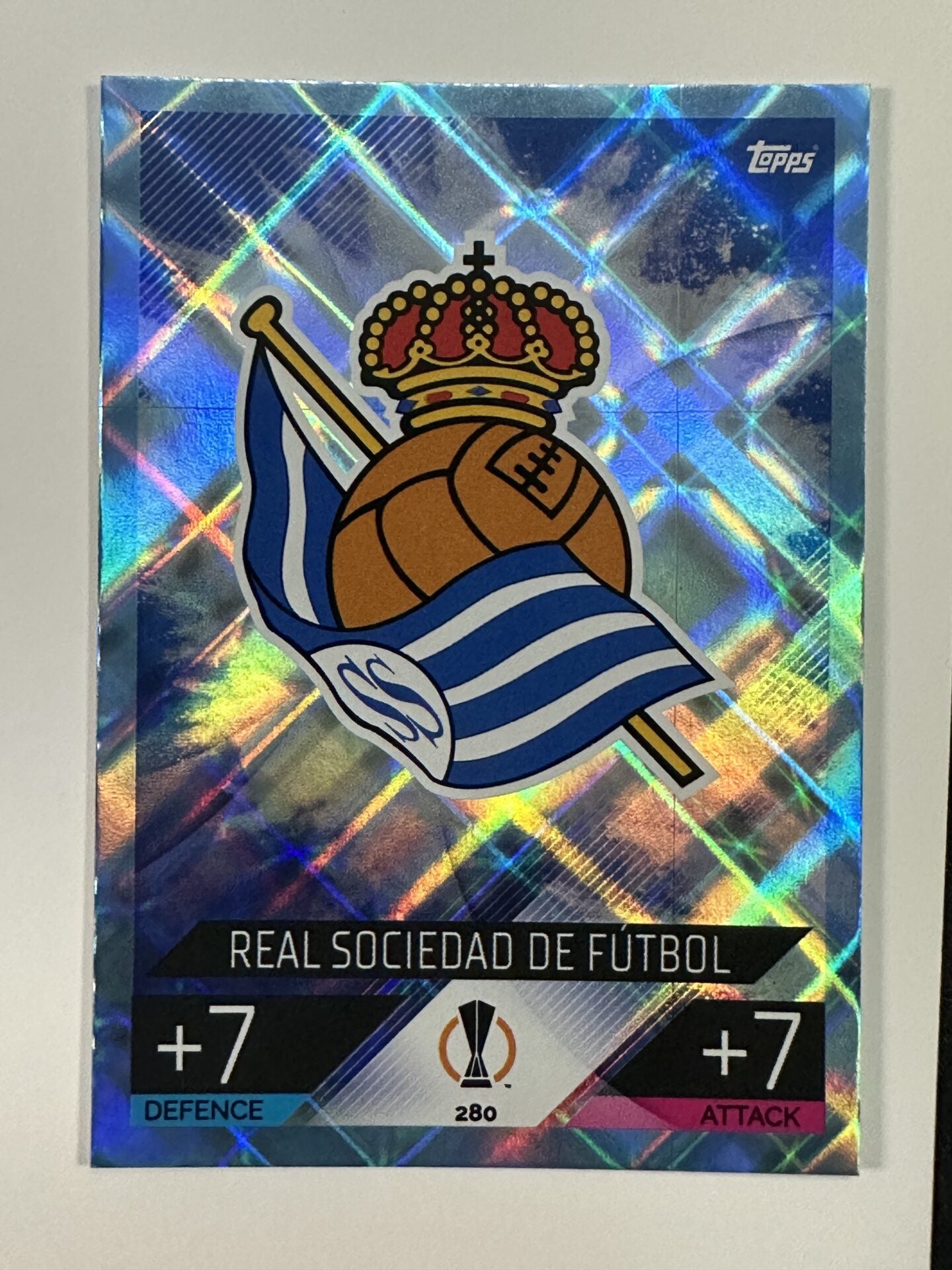 280 Team Badge Crystal Foil Parallel (Real Sociedad) Topps Match Attax 2022:2023 Card