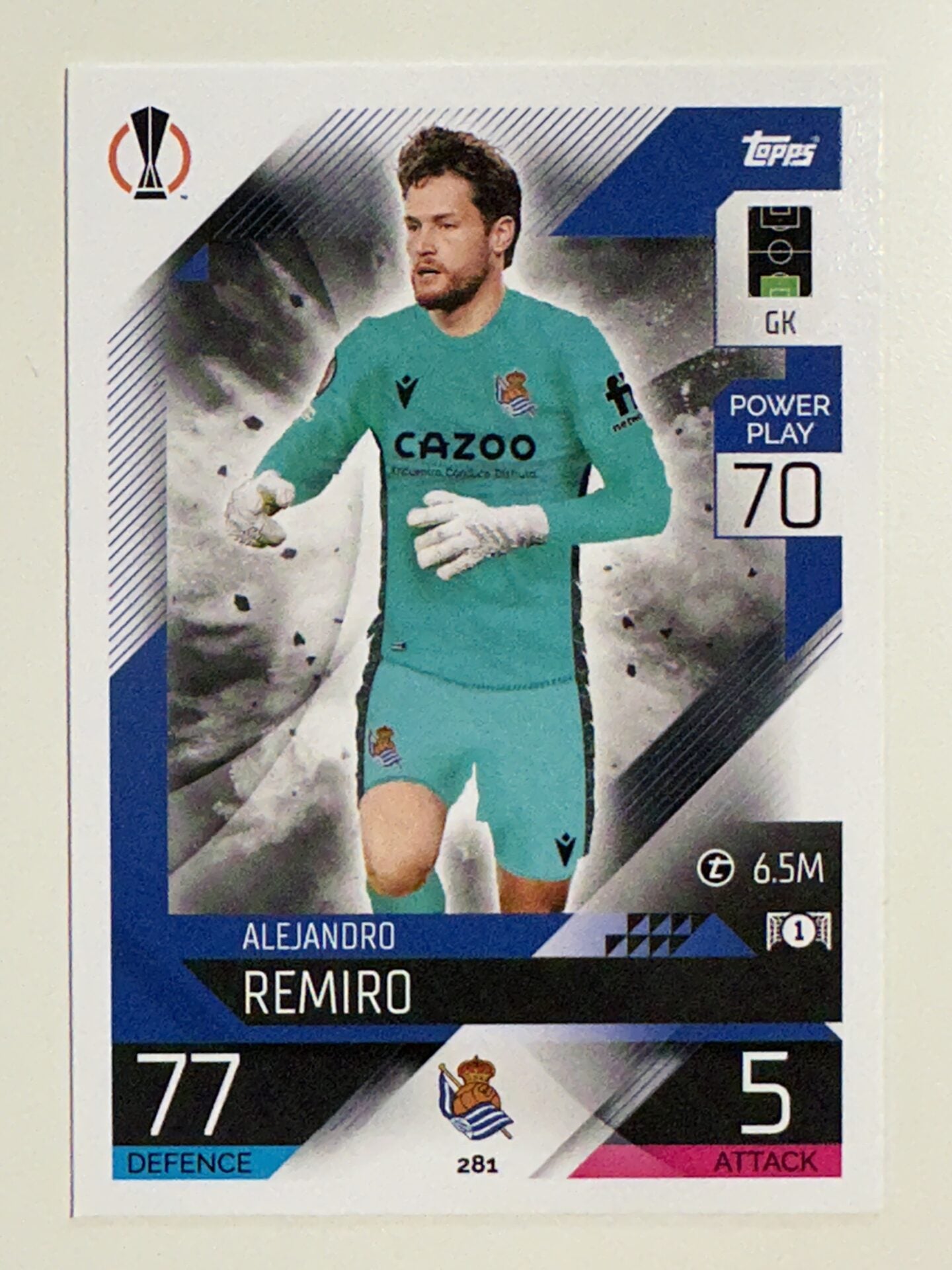 281. Alejandro Remiro (Real Sociedad de Fútbol) &#8211; Topps Match Attax 2022:2023 card