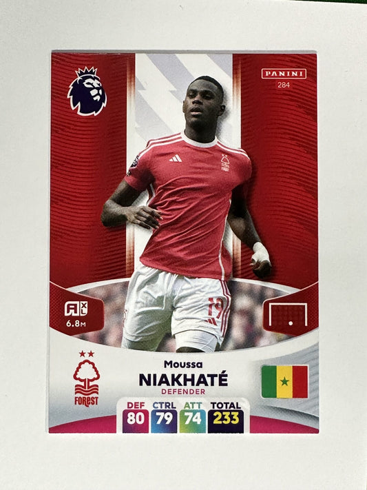 284 Moussa Niakhate Nottingham Forest Base Panini Premier League Adrenalyn XL 2024 Card