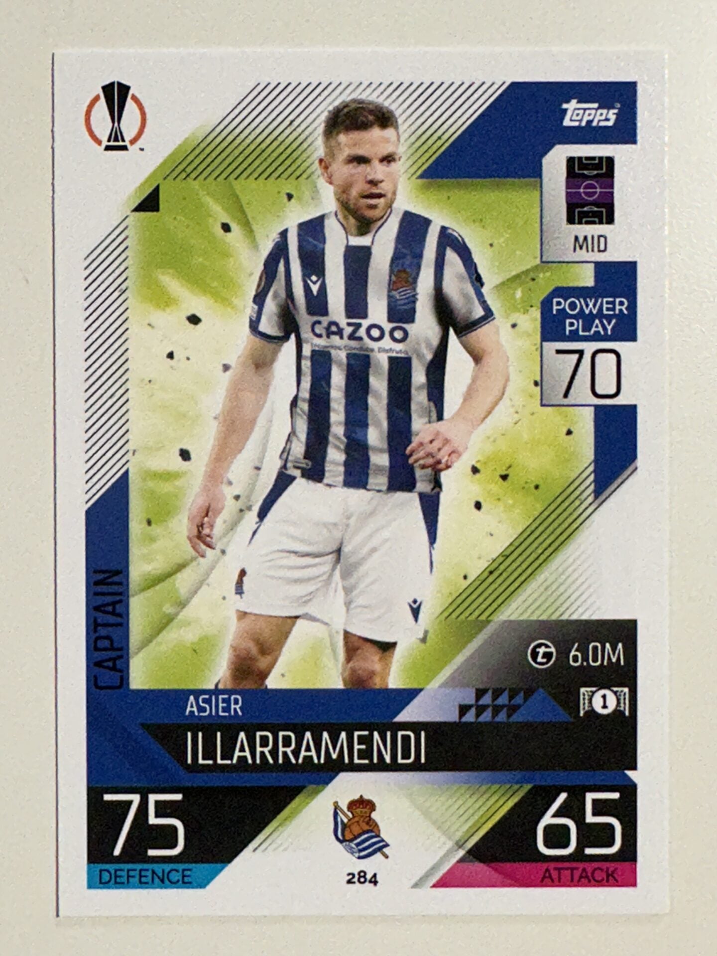 284. Asier Illarramendi (Real Sociedad de Fútbol) &#8211; Captain &#8211; Topps Match Attax 2022:2023 card