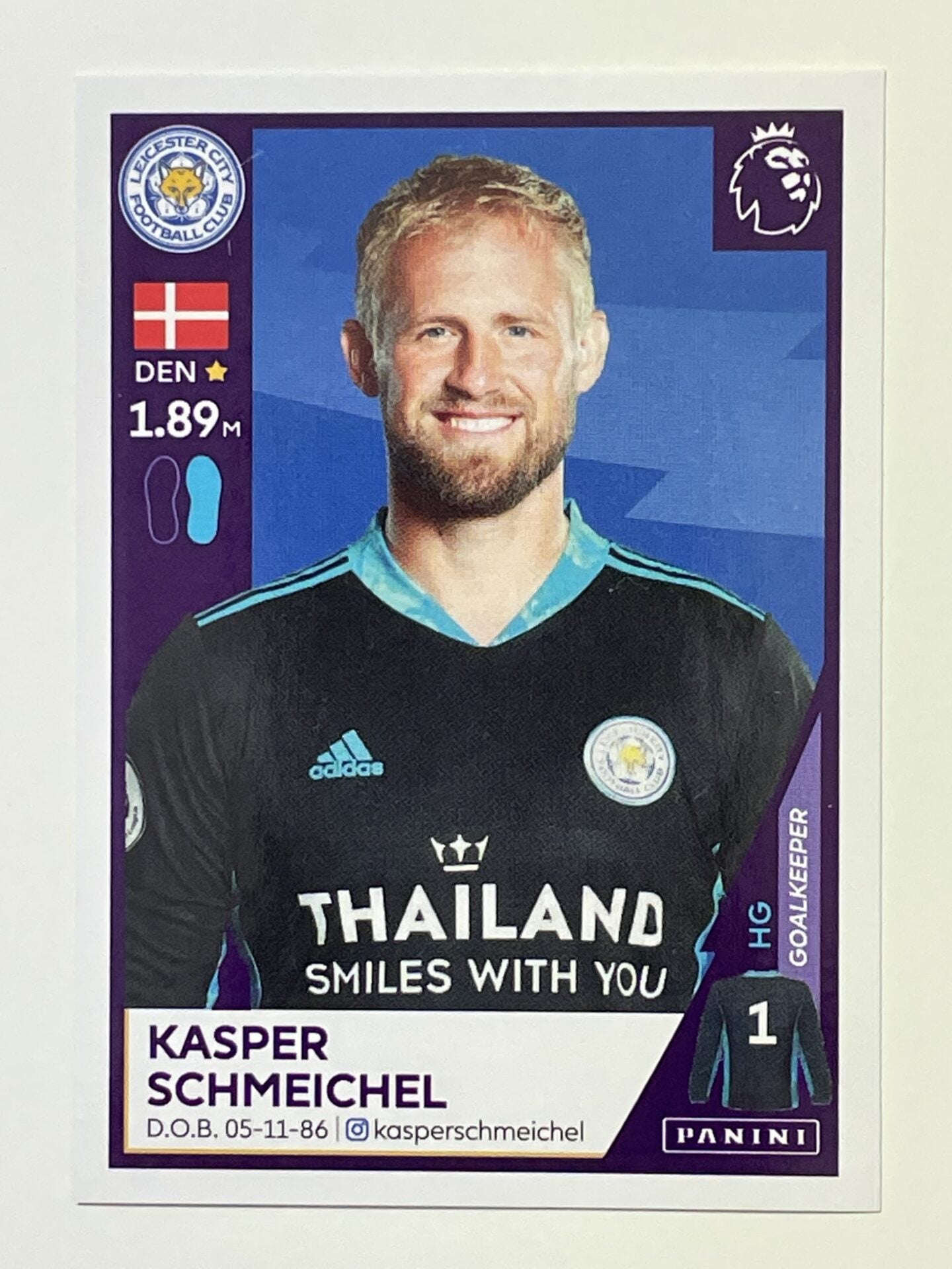 285 Kasper Schmeichel Sticker Leicester City Premier League 2021 Football Sticker