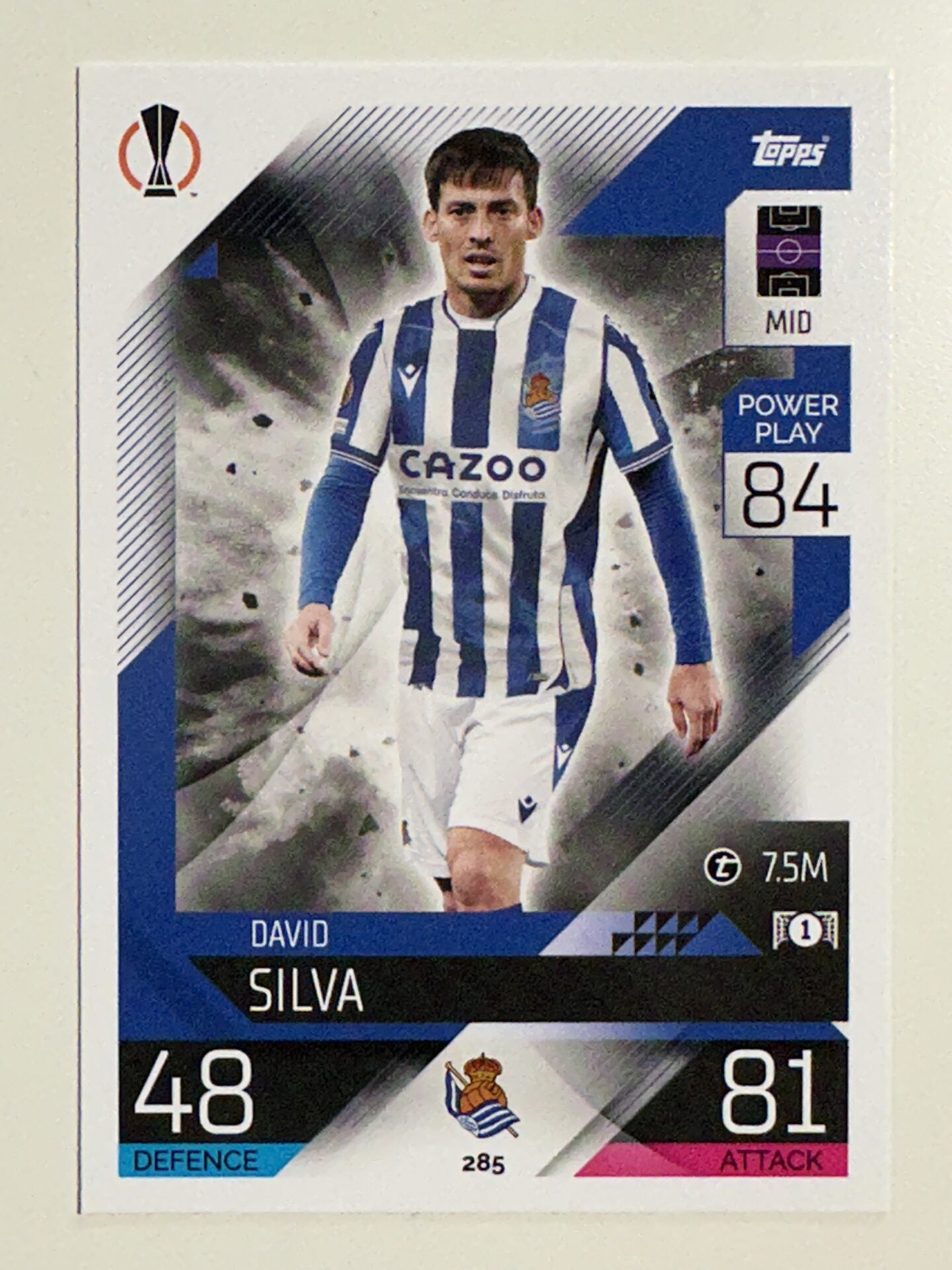 285. David Silva (Real Sociedad de Fútbol) &#8211; Topps Match Attax 2022:2023 card